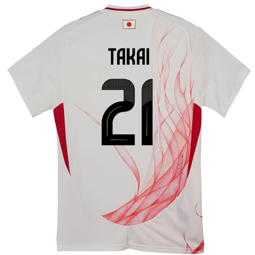Danxen Mann Japan Kota Takai #21 Hvit Bortetrøye Drakt Trøye 24-26 Skjorter T-Skjorte