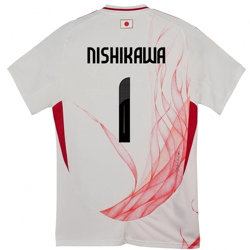 Danxen Mann Japan Genki Nishikawa #1 Hvit Bortetrøye Drakt Trøye 24-26 Skjorter T-Skjorte