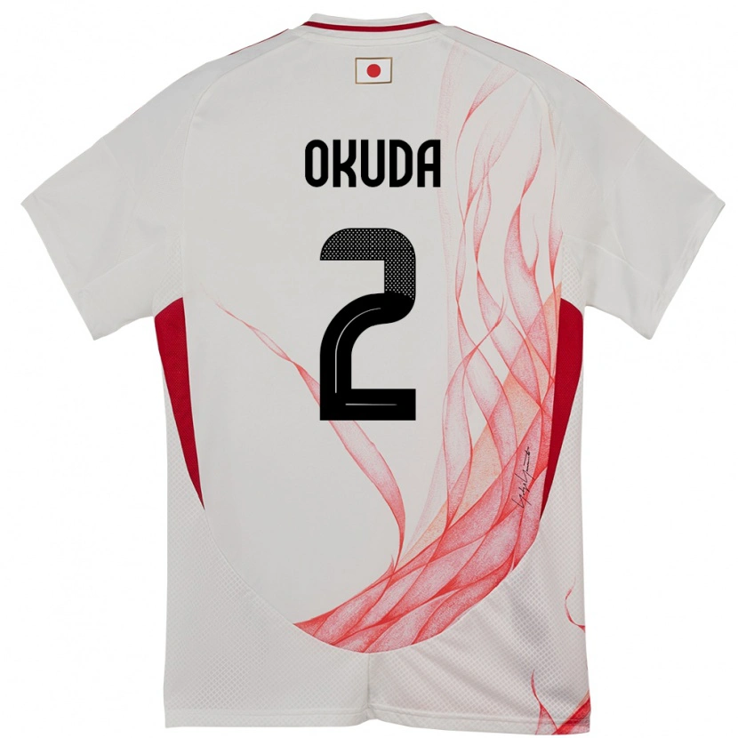 Danxen Mann Japan Hayato Okuda #2 Hvit Bortetrøye Drakt Trøye 24-26 Skjorter T-Skjorte