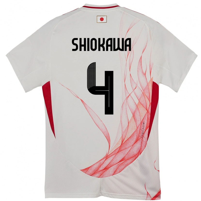 Danxen Mann Japan Harumichi Shiokawa #4 Hvit Bortetrøye Drakt Trøye 24-26 Skjorter T-Skjorte