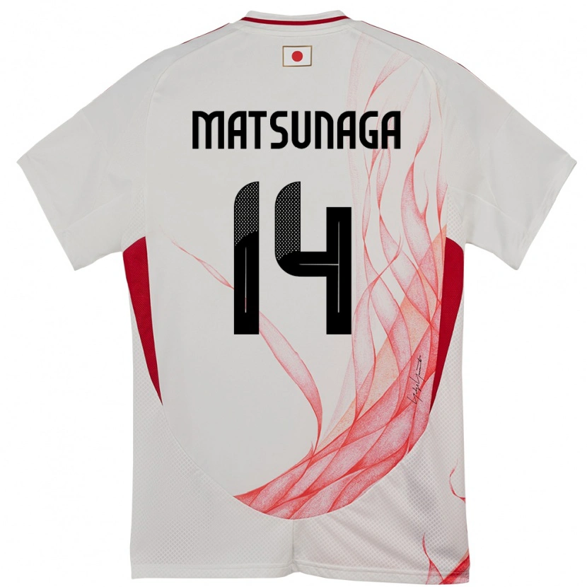 Danxen Mann Japan Kaito Matsunaga #14 Hvit Bortetrøye Drakt Trøye 24-26 Skjorter T-Skjorte