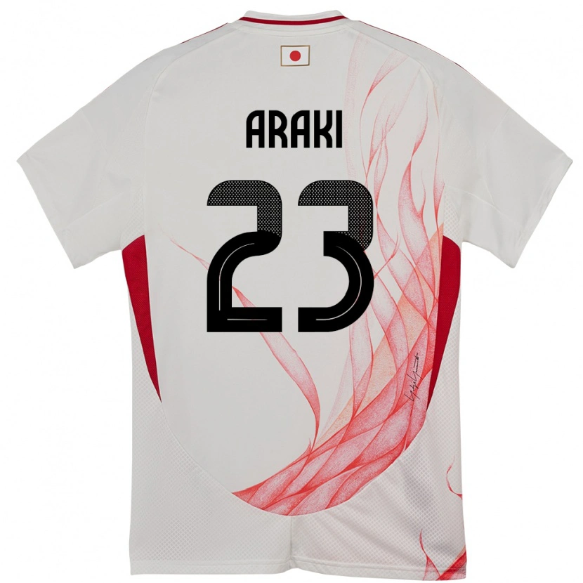 Danxen Mann Japan Rui Araki #23 Hvit Bortetrøye Drakt Trøye 24-26 Skjorter T-Skjorte
