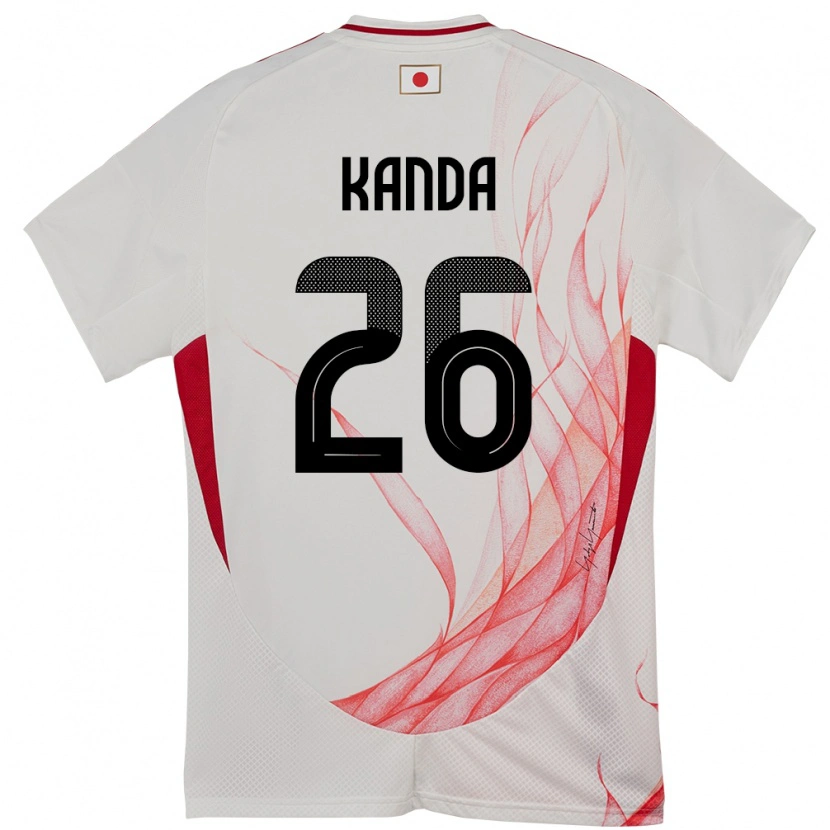 Danxen Mann Japan Hiroto Kanda #26 Hvit Bortetrøye Drakt Trøye 24-26 Skjorter T-Skjorte