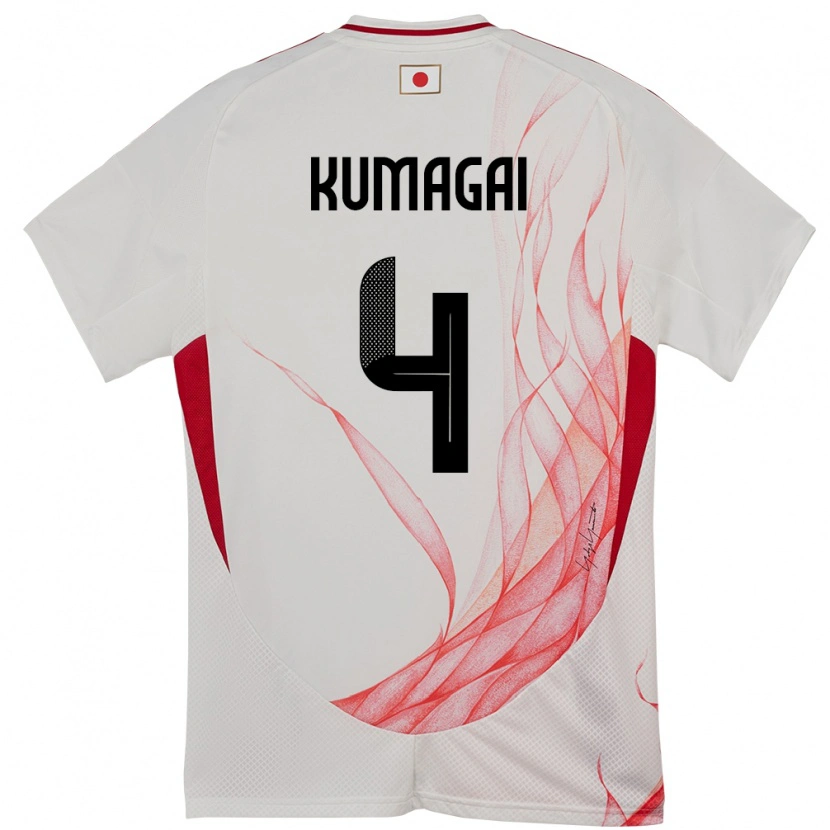 Danxen Mann Japan Saki Kumagai #4 Hvit Bortetrøye Drakt Trøye 24-26 Skjorter T-Skjorte
