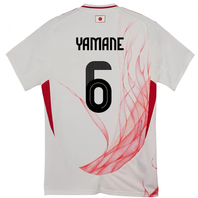 Danxen Mann Japan Riku Yamane #6 Hvit Bortetrøye Drakt Trøye 24-26 Skjorter T-Skjorte