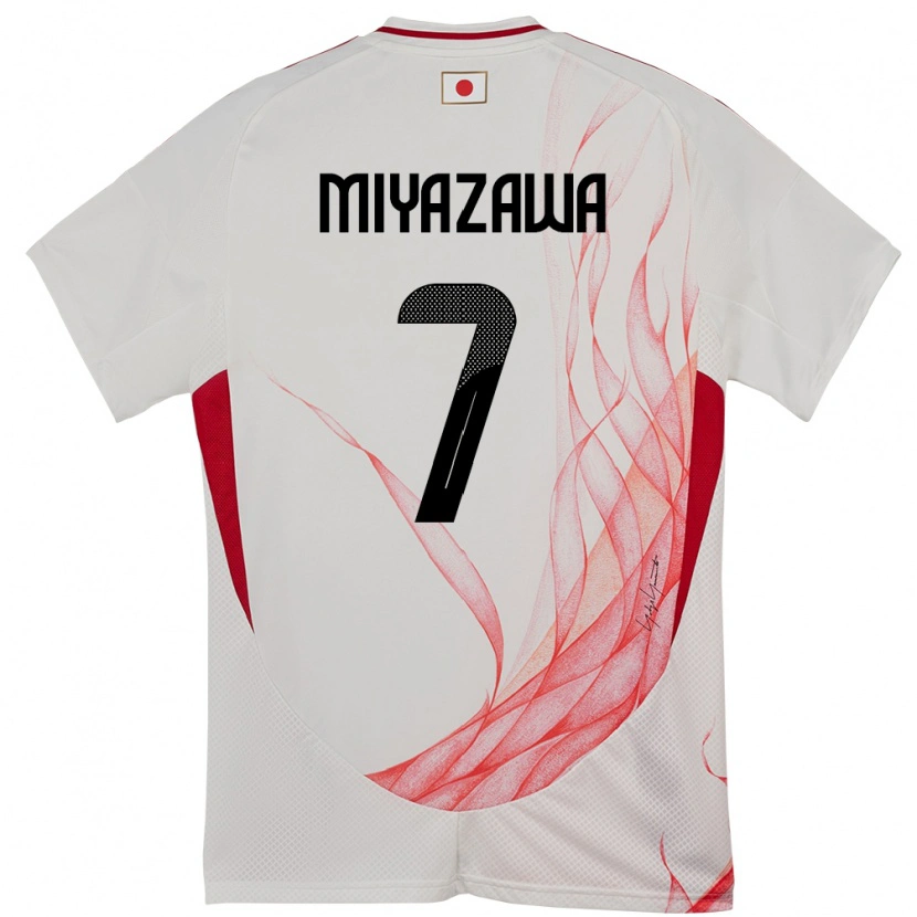 Danxen Mann Japan Hinata Miyazawa #7 Hvit Bortetrøye Drakt Trøye 24-26 Skjorter T-Skjorte