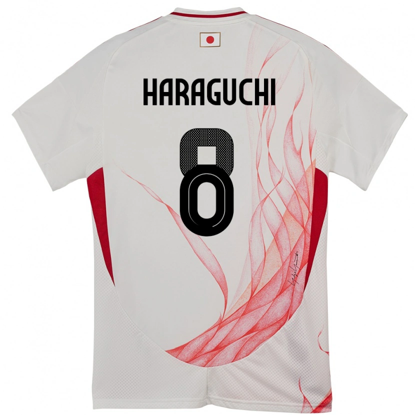 Danxen Mann Japan Genki Haraguchi #8 Hvit Bortetrøye Drakt Trøye 24-26 Skjorter T-Skjorte