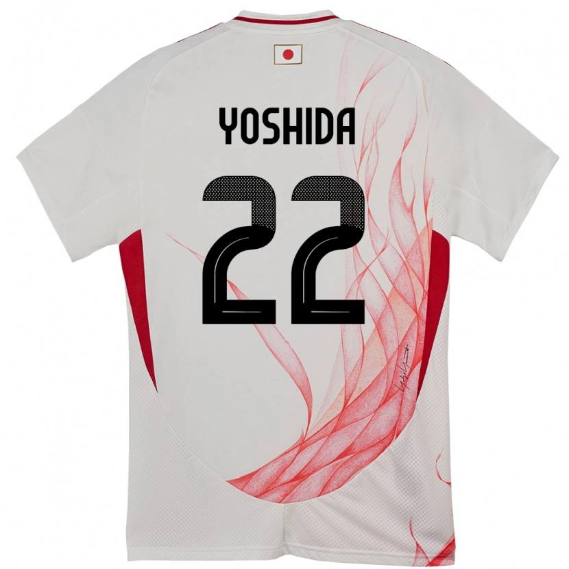 Danxen Mann Japan Maya Yoshida #22 Hvit Bortetrøye Drakt Trøye 24-26 Skjorter T-Skjorte