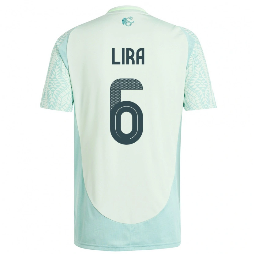 Danxen Mann Mexico Érik Lira #6 Lin Grønn Bortetrøye Drakt Trøye 24-26 Skjorter T-Skjorte
