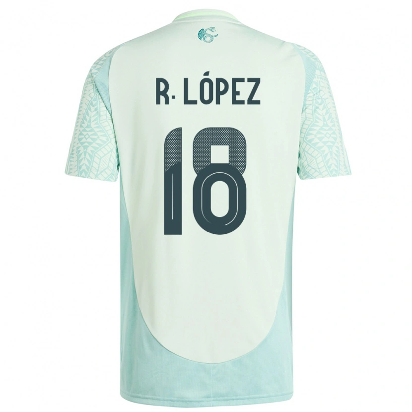 Danxen Mann Mexico Rodrigo López #18 Lin Grønn Bortetrøye Drakt Trøye 24-26 Skjorter T-Skjorte
