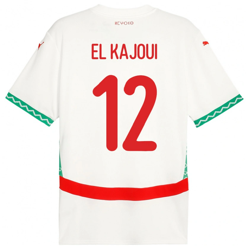 Danxen Mann Marokko Munir El Kajoui #12 Hvit Bortetrøye Drakt Trøye 24-26 Skjorter T-Skjorte