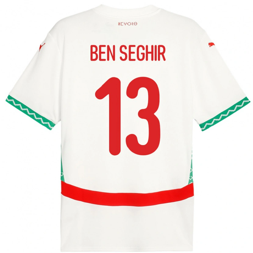 Danxen Mann Marokko Eliesse Ben Seghir #13 Hvit Bortetrøye Drakt Trøye 24-26 Skjorter T-Skjorte