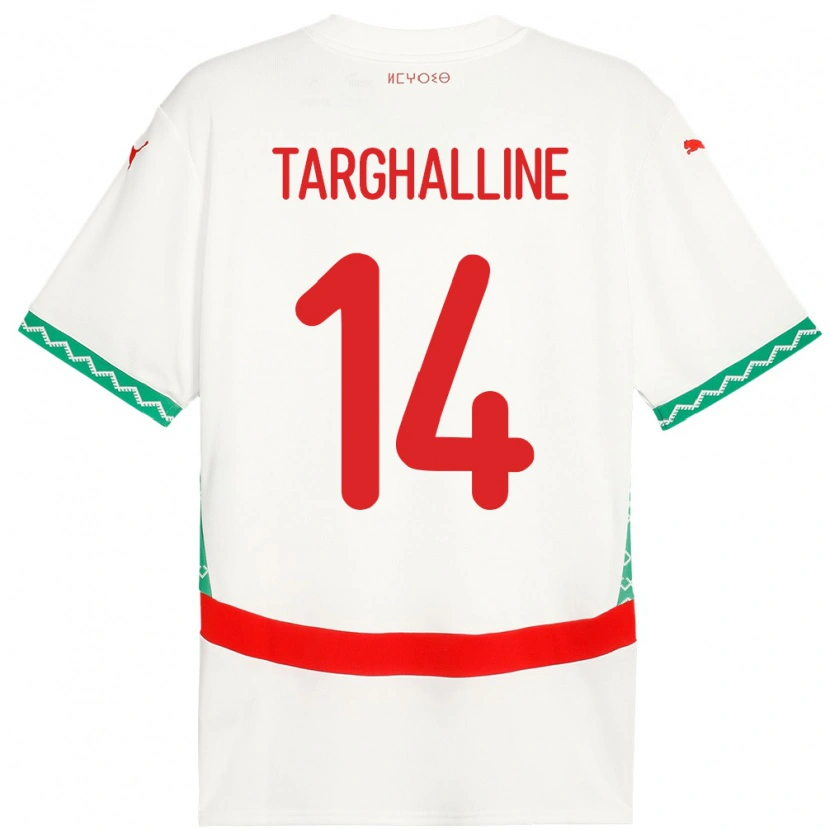 Danxen Mann Marokko Oussama Targhalline #14 Hvit Bortetrøye Drakt Trøye 24-26 Skjorter T-Skjorte