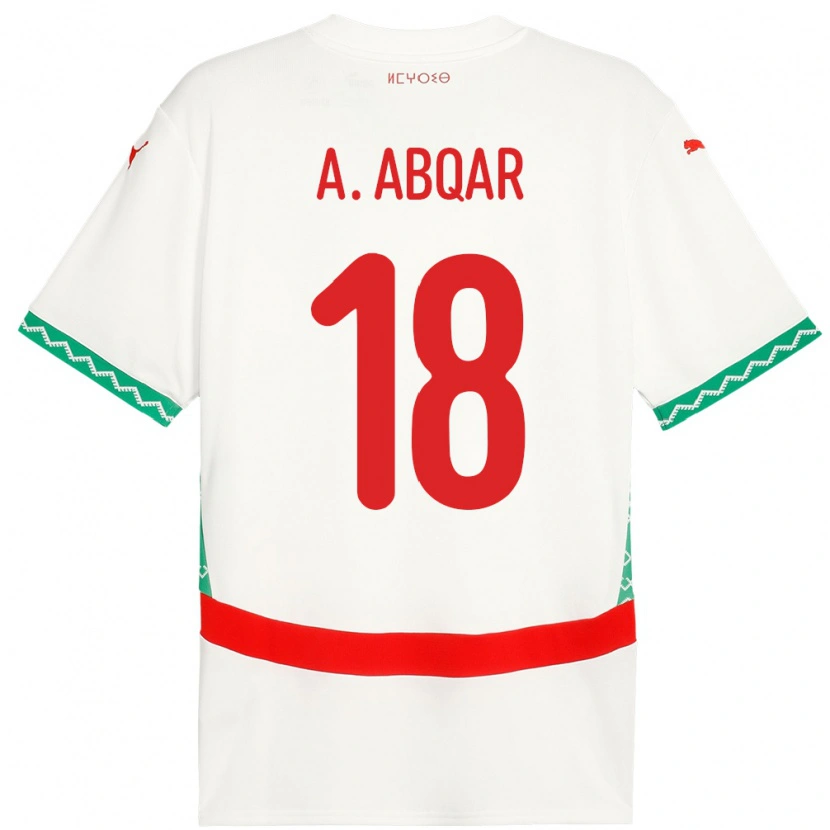 Danxen Mann Marokko Abdel Abqar #18 Hvit Bortetrøye Drakt Trøye 24-26 Skjorter T-Skjorte