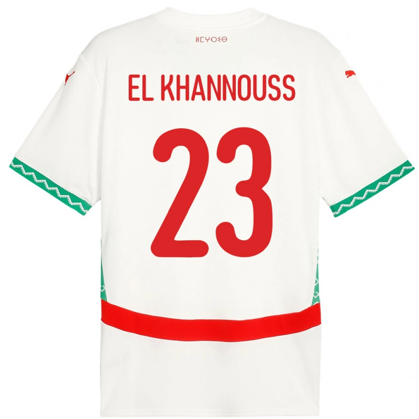 Danxen Mann Marokko Bilal El Khannouss #23 Hvit Bortetrøye Drakt Trøye 24-26 Skjorter T-Skjorte