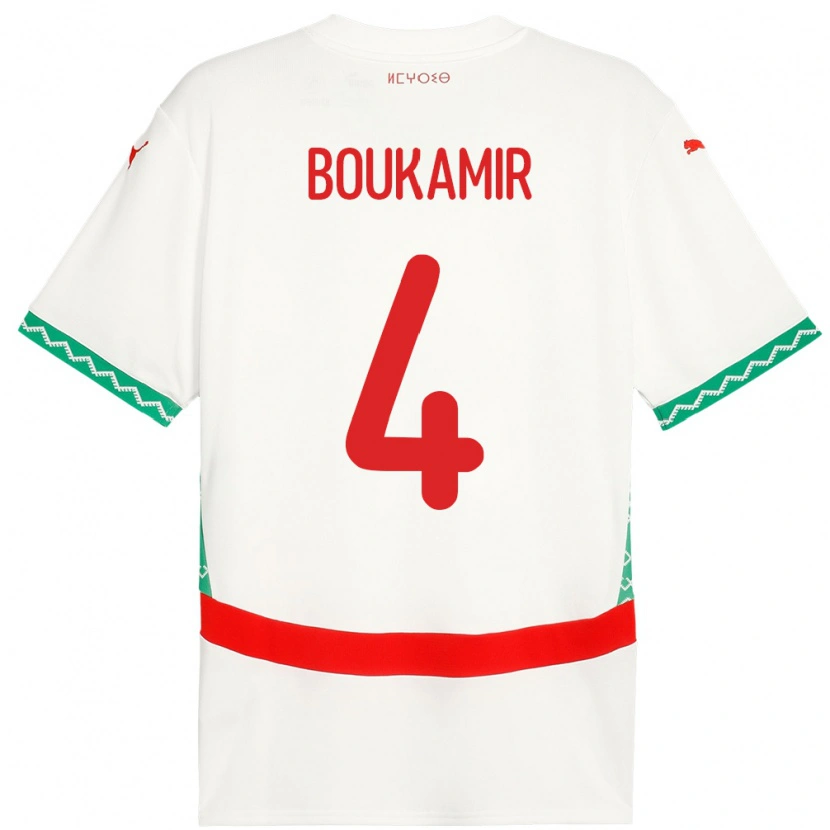 Danxen Mann Marokko Mehdi Boukamir #4 Hvit Bortetrøye Drakt Trøye 24-26 Skjorter T-Skjorte