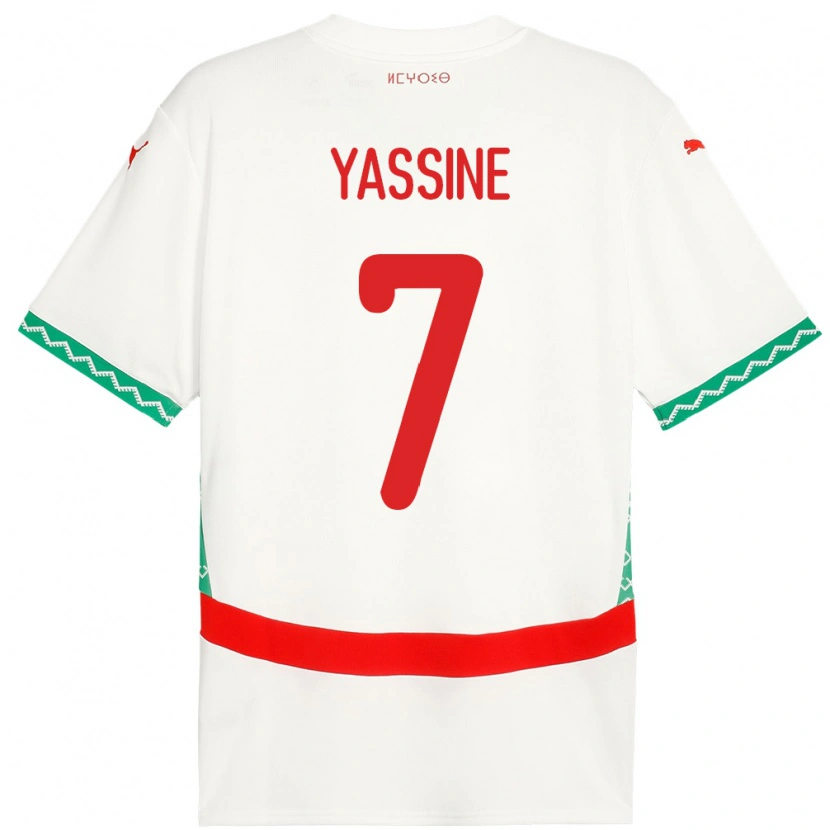 Danxen Mann Marokko Gessime Yassine #7 Hvit Bortetrøye Drakt Trøye 24-26 Skjorter T-Skjorte