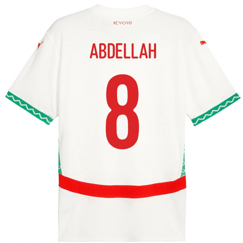 Danxen Mann Marokko Abdellah Ouazane #8 Hvit Bortetrøye Drakt Trøye 24-26 Skjorter T-Skjorte