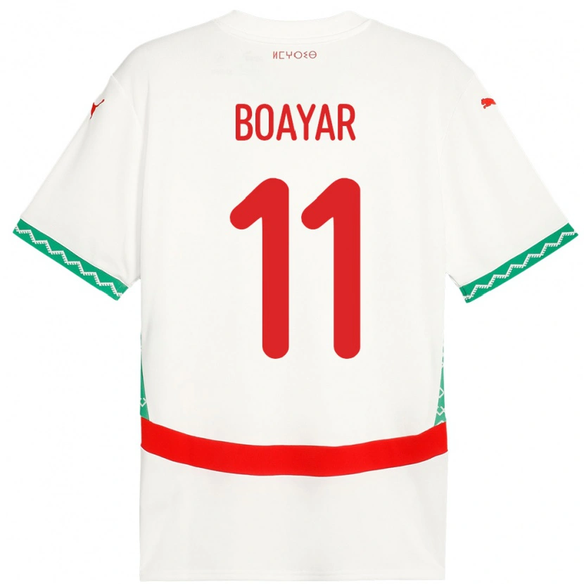 Danxen Mann Marokko Adam Boayar #11 Hvit Bortetrøye Drakt Trøye 24-26 Skjorter T-Skjorte