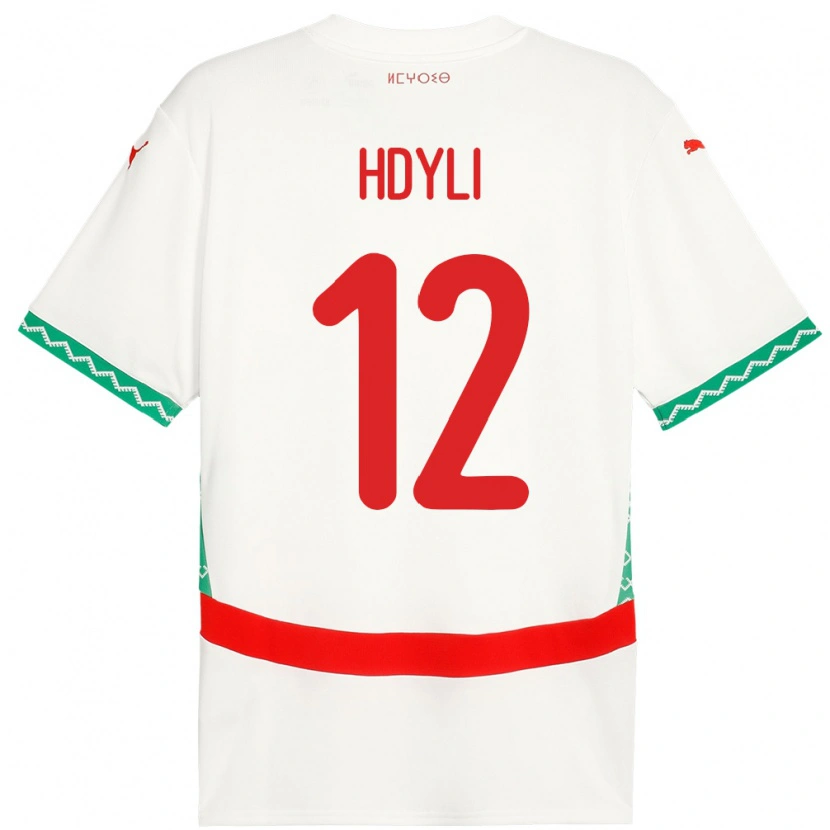 Danxen Mann Marokko Ayoub Hdyli #12 Hvit Bortetrøye Drakt Trøye 24-26 Skjorter T-Skjorte