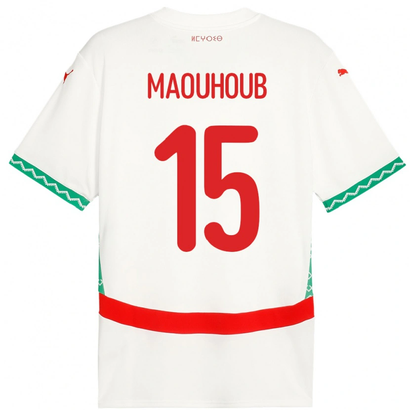 Danxen Mann Marokko El Mehdi Maouhoub #15 Hvit Bortetrøye Drakt Trøye 24-26 Skjorter T-Skjorte