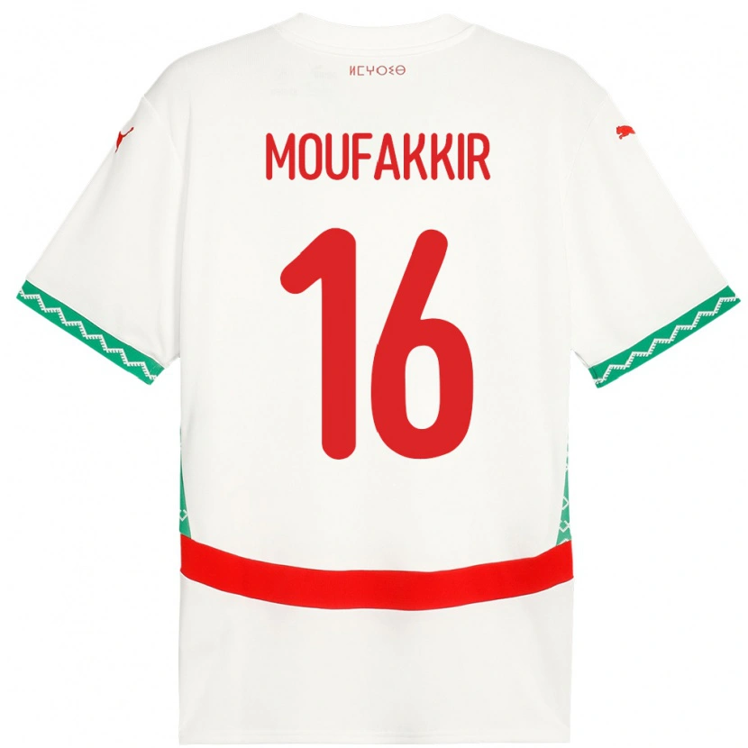 Danxen Mann Marokko Ishak Moufakkir #16 Hvit Bortetrøye Drakt Trøye 24-26 Skjorter T-Skjorte