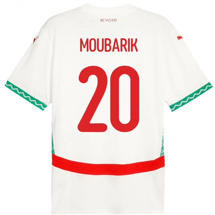 Danxen Mann Marokko Mehdi Moubarik #20 Hvit Bortetrøye Drakt Trøye 24-26 Skjorter T-Skjorte
