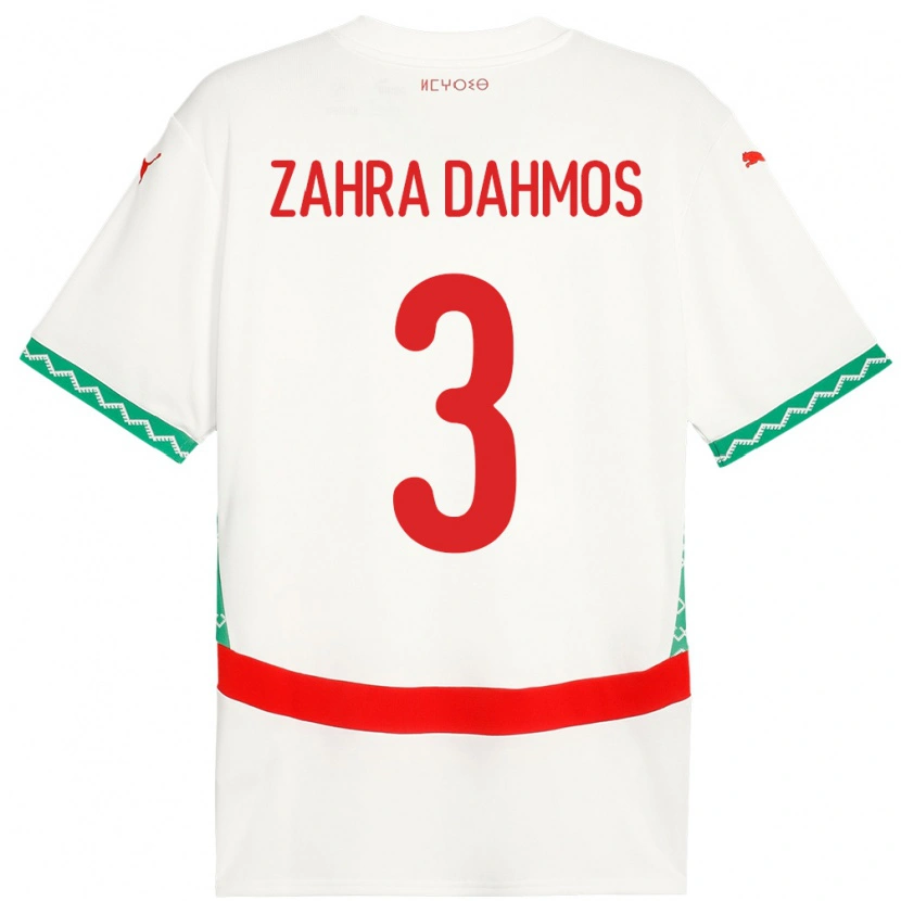 Danxen Mann Marokko Fatima Zahra Dahmos #3 Hvit Bortetrøye Drakt Trøye 24-26 Skjorter T-Skjorte