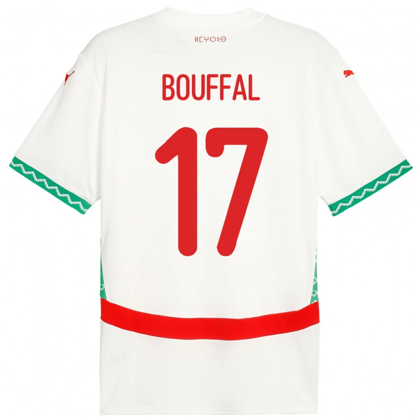 Danxen Mann Marokko Soufiane Bouffal #17 Hvit Bortetrøye Drakt Trøye 24-26 Skjorter T-Skjorte