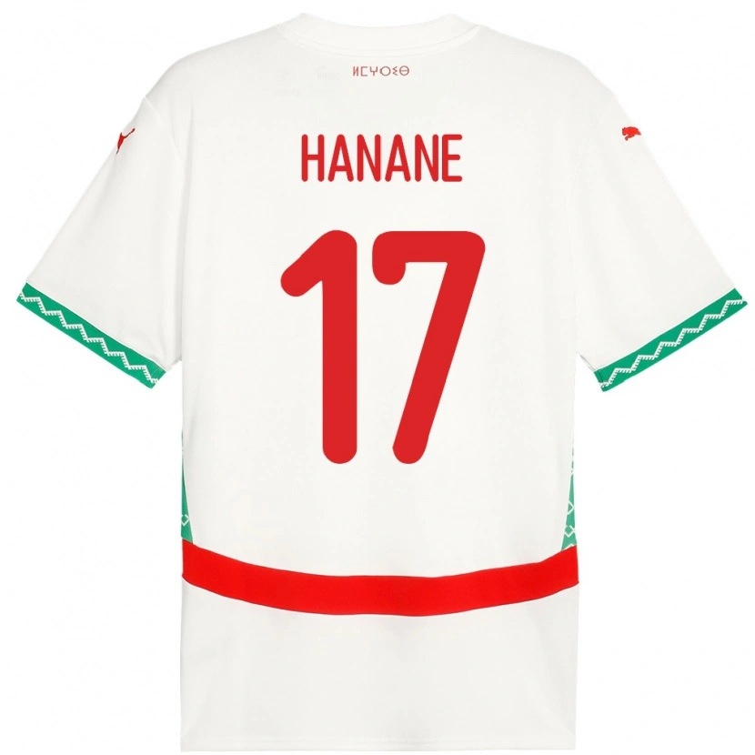 Danxen Mann Marokko Hanane Ait El Haj #17 Hvit Bortetrøye Drakt Trøye 24-26 Skjorter T-Skjorte