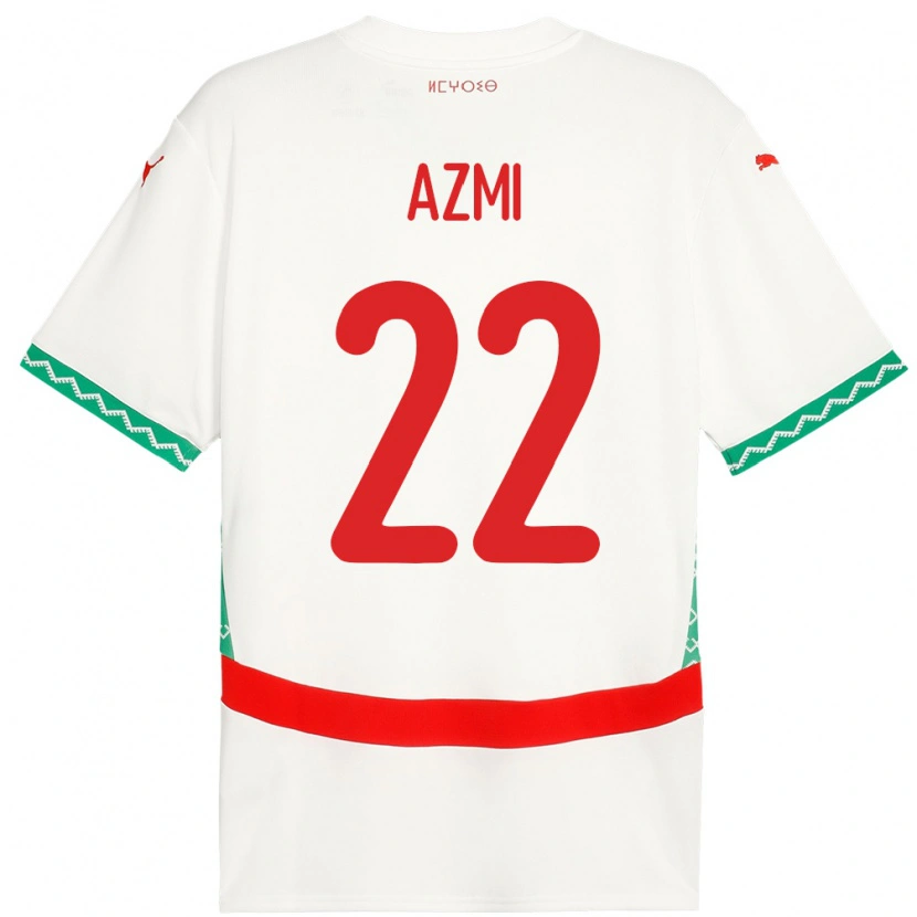 Danxen Mann Marokko Ahmed Azmi #22 Hvit Bortetrøye Drakt Trøye 24-26 Skjorter T-Skjorte