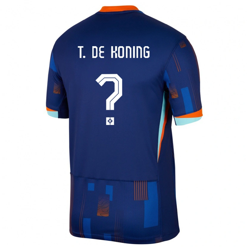 Danxen Mann Nederland Tim De Koning #0 Blå Bortetrøye Drakt Trøye 24-26 Skjorter T-Skjorte
