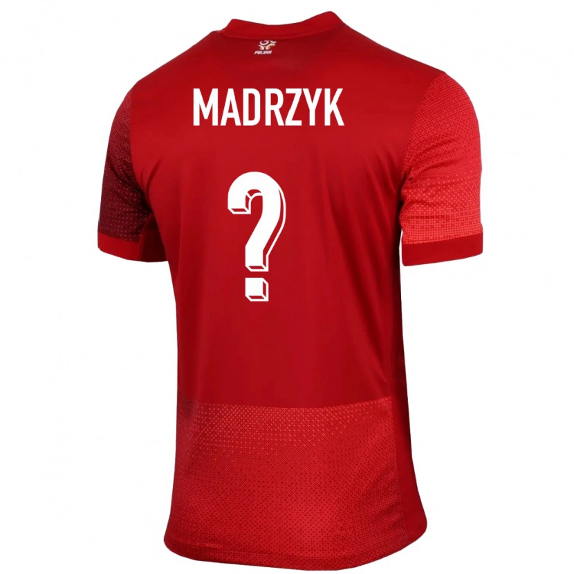 Danxen Mann Polen Jakub Madrzyk #0 Rød Bortetrøye Drakt Trøye 24-26 Skjorter T-Skjorte