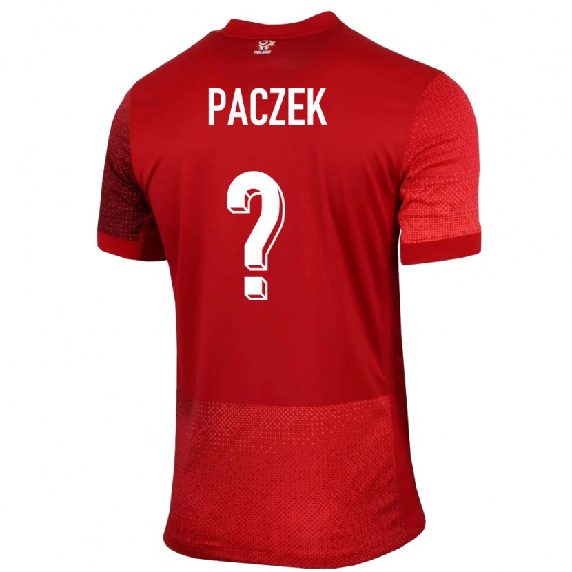 Danxen Mann Polen Szymon Paczek #0 Rød Bortetrøye Drakt Trøye 24-26 Skjorter T-Skjorte