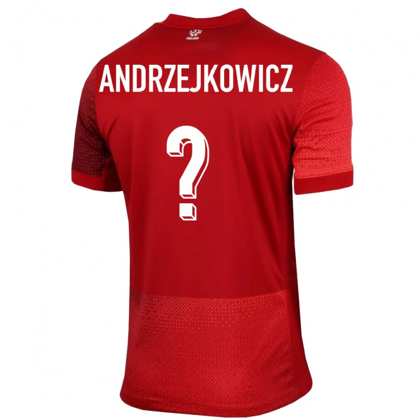 Danxen Mann Polen Mateusz Andrzejkowicz #0 Rød Bortetrøye Drakt Trøye 24-26 Skjorter T-Skjorte