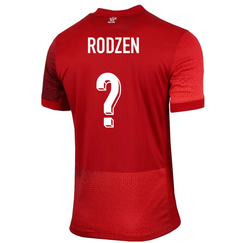 Danxen Mann Polen Aleksander Rodzen #0 Rød Bortetrøye Drakt Trøye 24-26 Skjorter T-Skjorte