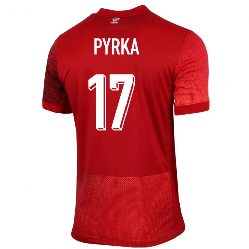 Danxen Mann Polen Arkadiusz Pyrka #17 Rød Bortetrøye Drakt Trøye 24-26 Skjorter T-Skjorte