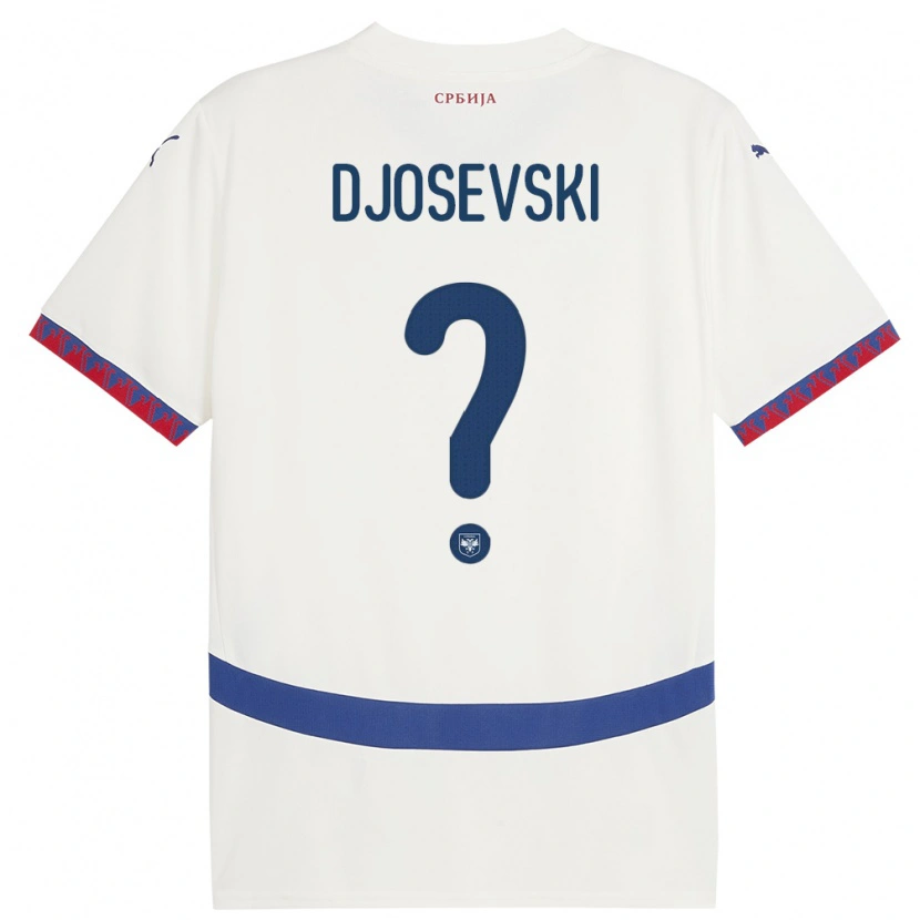 Danxen Mann Serbia Stefan Djosevski #0 Hvit Bortetrøye Drakt Trøye 24-26 Skjorter T-Skjorte