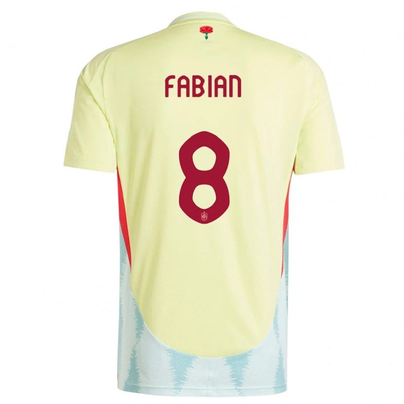 Danxen Mann Spania Fabián Ruiz #8 Gul Bortetrøye Drakt Trøye 24-26 Skjorter T-Skjorte