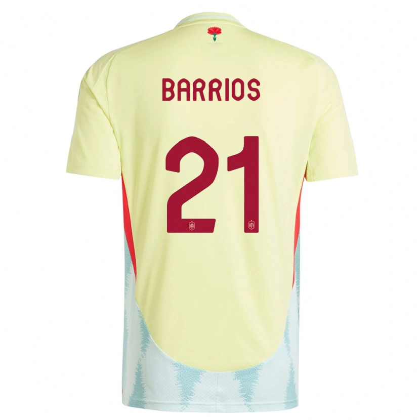 Danxen Mann Spania Pablo Barrios #21 Gul Bortetrøye Drakt Trøye 24-26 Skjorter T-Skjorte