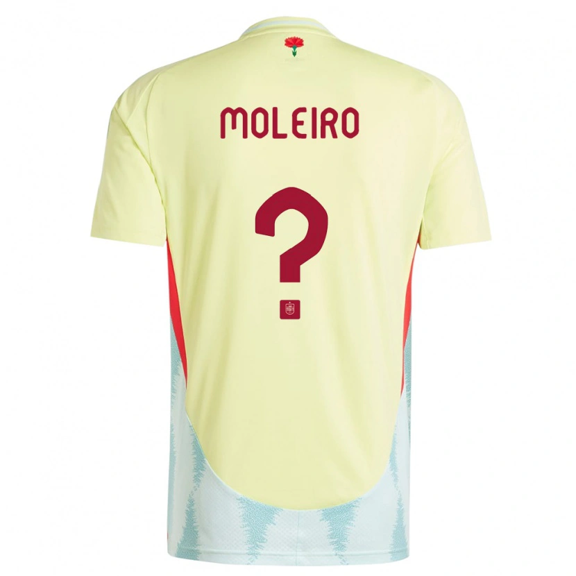 Danxen Mann Spania Alberto Moleiro #0 Gul Bortetrøye Drakt Trøye 24-26 Skjorter T-Skjorte