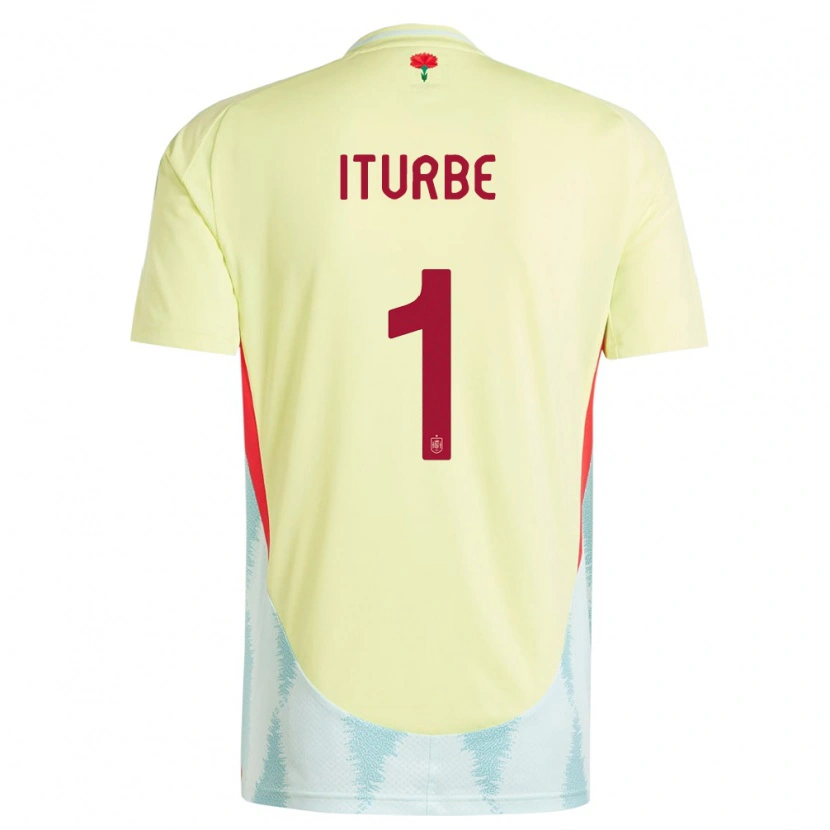 Danxen Mann Spania Alejandro Iturbe #1 Gul Bortetrøye Drakt Trøye 24-26 Skjorter T-Skjorte