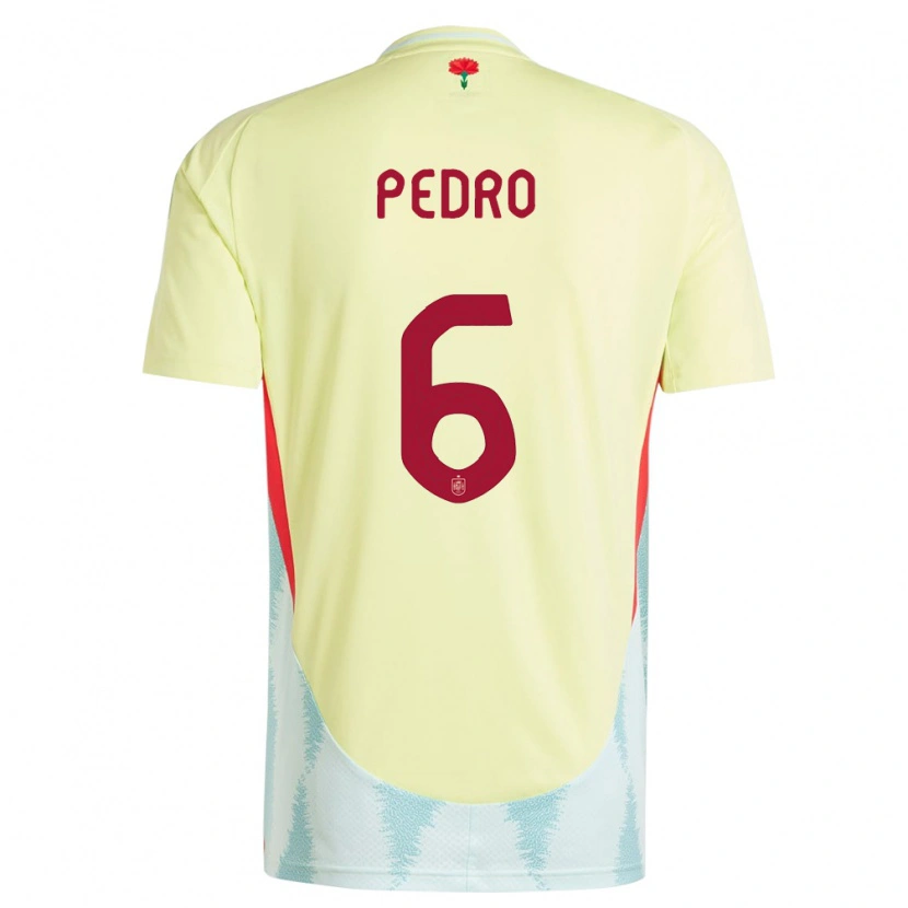 Danxen Mann Spania Pedro Rodríguez #6 Gul Bortetrøye Drakt Trøye 24-26 Skjorter T-Skjorte