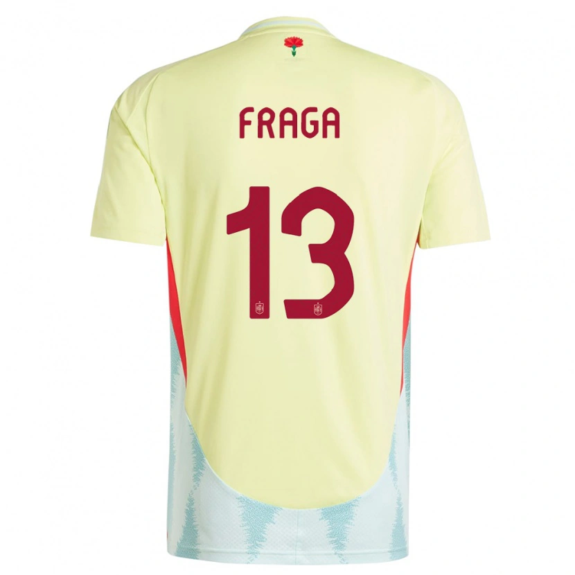 Danxen Mann Spania Aitor Fraga #13 Gul Bortetrøye Drakt Trøye 24-26 Skjorter T-Skjorte