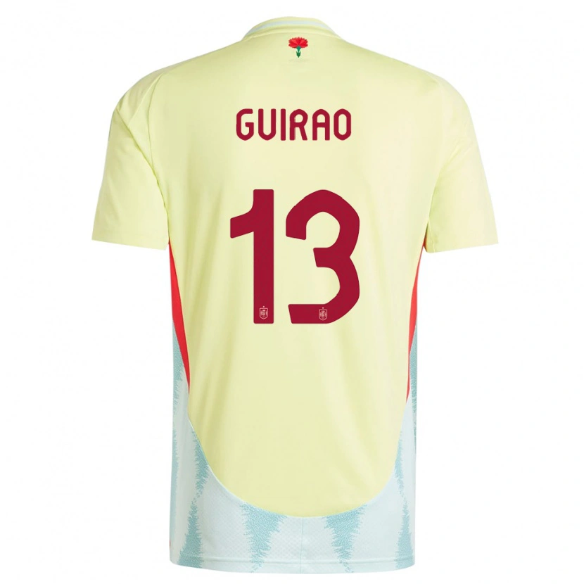 Danxen Mann Spania Carlos Guirao #13 Gul Bortetrøye Drakt Trøye 24-26 Skjorter T-Skjorte