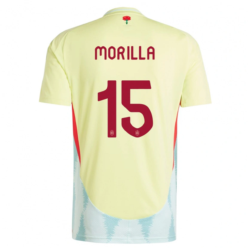 Danxen Mann Spania Jairo Morilla #15 Gul Bortetrøye Drakt Trøye 24-26 Skjorter T-Skjorte