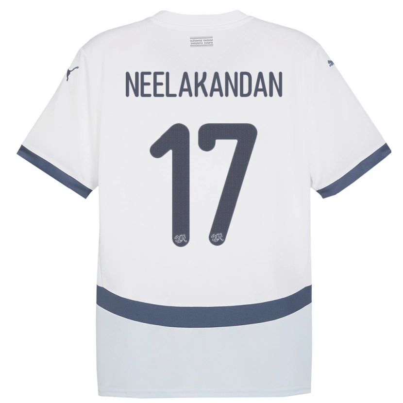 Danxen Mann Sveits Ranjan Neelakandan #17 Hvit Bortetrøye Drakt Trøye 24-26 Skjorter T-Skjorte