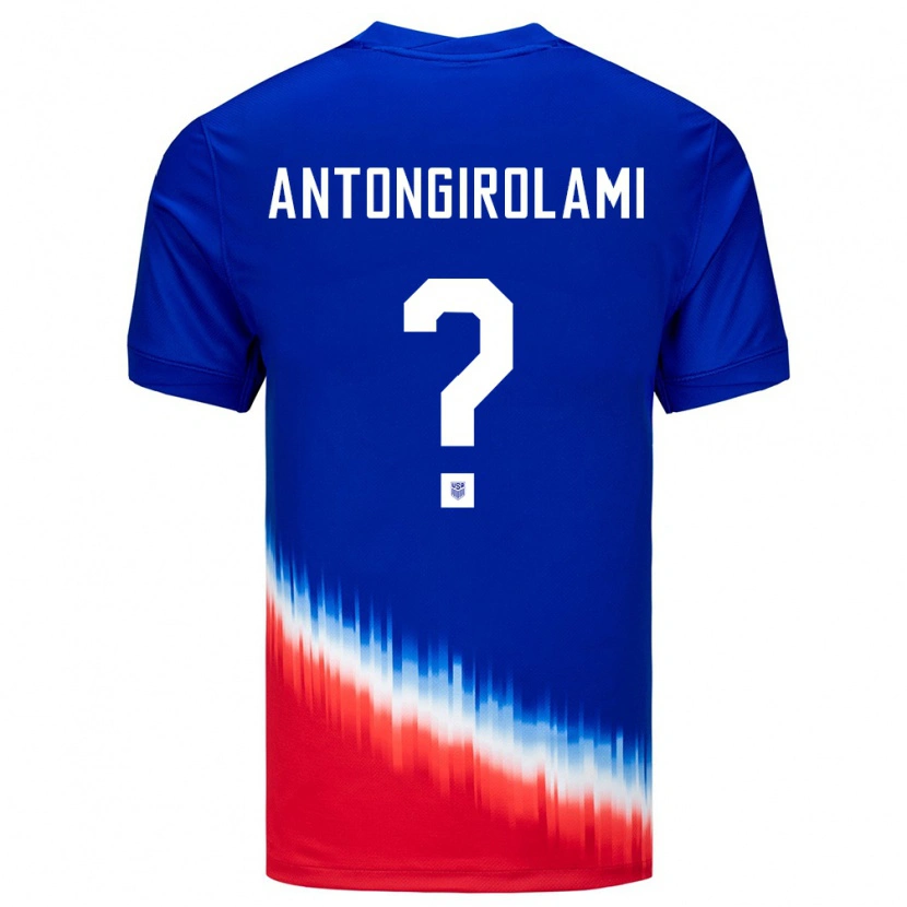 Danxen Mann Usa Luca Antongirolami #0 Blå Bortetrøye Drakt Trøye 24-26 Skjorter T-Skjorte