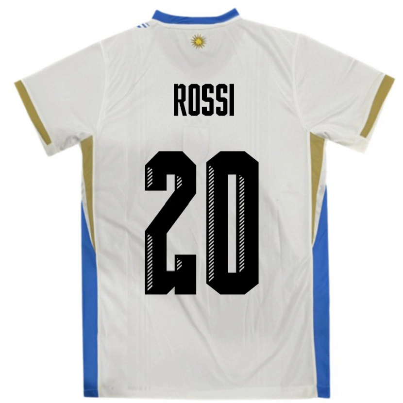 Danxen Mann Uruguay Diego Rossi #20 Hvit Blå Bortetrøye Drakt Trøye 24-26 Skjorter T-Skjorte