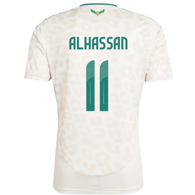 Danxen Mann Saudi-Arabia Abbas Alhassan #11 Hvit Bortetrøye Drakt Trøye 24-26 Skjorter T-Skjorte